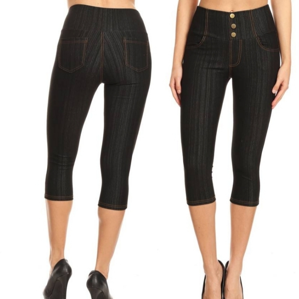 Jvini Black denim capris jeggings
